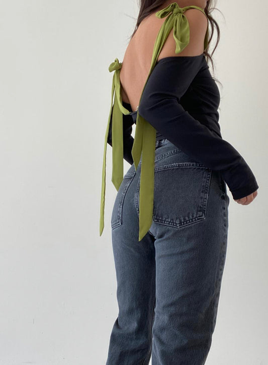 Matcha Tie Up Top