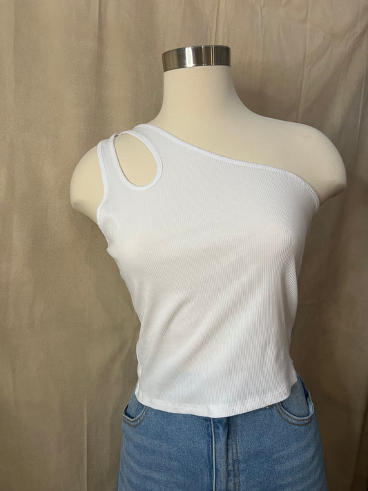 Emma Cut Out Shoulder Crop Top