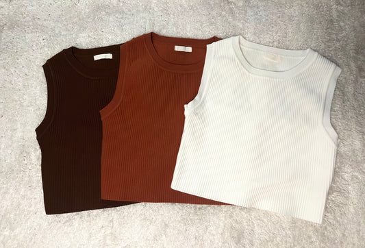 Casual Ribbed Crop Top